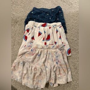 Cat & Jack Navy, White, and Pastel Shorts Trio